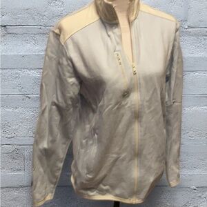 Baby Blue white colorblock full zip warmup sweatshirt